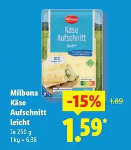 Lidl Milbona Käse Aufschnitt, leicht Angebot