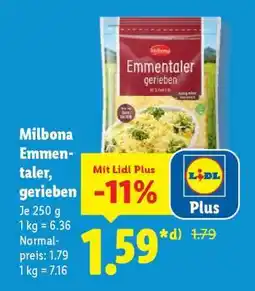 Lidl Milbona Emmentaler, gerieben Angebot