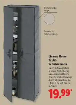 Lidl LIVARNO home Textil-Schuhschrank Angebot
