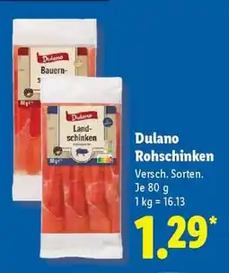Lidl Dulano Rohschinken Angebot