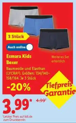 Lidl Esmara Kids Boxer Angebot