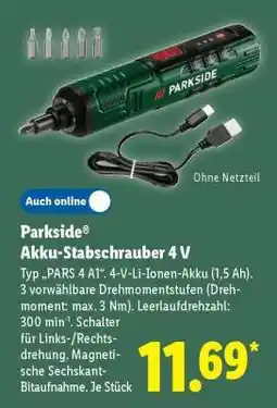 Lidl PARKSIDE Akku-Stabschrauber 4 V Angebot