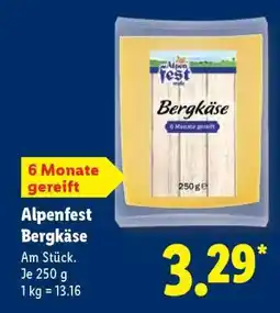 Lidl Alpenfest Bergkäse Angebot