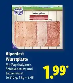 Lidl Alpenfest Wurstplatte Angebot