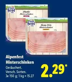 Lidl Alpenfest Hinterschinken Angebot