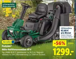 Lidl Parkside Akku-Aufsitzrasenmäher, 48 V Angebot