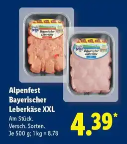 Lidl Alpenfest Bayerischer Leberkäse XXL Angebot