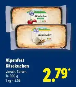 Lidl Alpenfest Käsekuchen Angebot