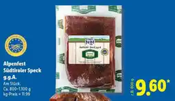 Lidl Alpenfest Südtiroler Speck g.g.A Angebot