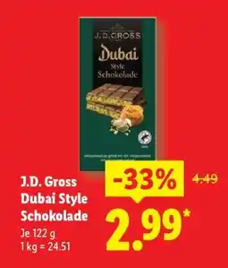 Lidl J.D. Gross Dubai Style Schokolade Angebot