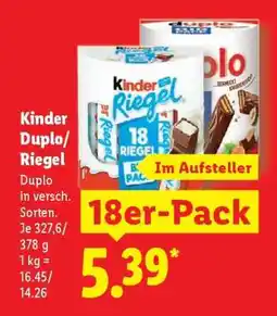 Lidl Kinder Duplo/Riegel Angebot