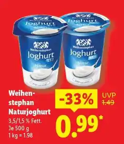Lidl WEIHENSTEPHAN Naturjoghurt Angebot