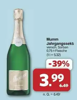 Famila Nord Ost Mumm Jahrgangssekt Angebot