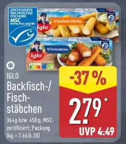 Aldi Nord IGLO Backfisch-/Fischstäbchen Angebot