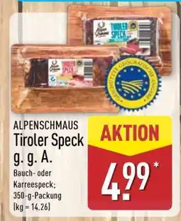 Aldi Nord ALPENSCHMAUS Tiroler Speck g. g. A Angebot