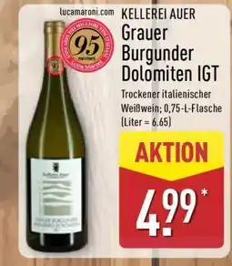 Aldi Nord KELLEREI AUER Grauer Burgunder Dolomiten IGT Angebot