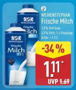 Aldi Nord Weihenstephan frische Milch Angebot