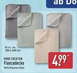 Aldi Nord HOME CREATION Fleecedecke Angebot