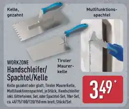Aldi Nord WORKZONE Handschleifer/Spachtel/Kelle Angebot