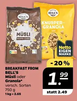 NETTO Bell's müsli Angebot