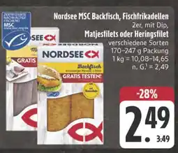 E-Center Nordsee msc backfisch, fischfrikadellen Angebot