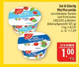Marktkauf Gut & günstig mini mozzarella Angebot