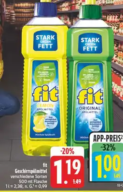 Edeka Fit lemon spülmittel Angebot