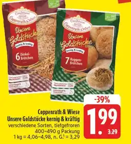 Edeka Coppenrath & wiese unsere goldstücke kernig & kräftig 6 dinkel-brötchen Angebot
