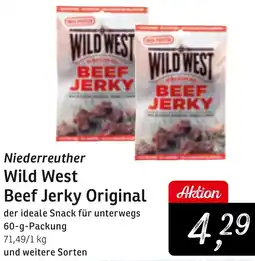 KONSUM Niederreuther Wild West Beef Jerky Original Angebot