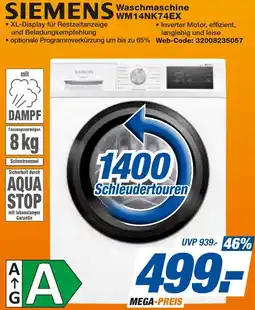 expert Techno Land SIEMENS Waschmaschine WM14NK74EX Angebot