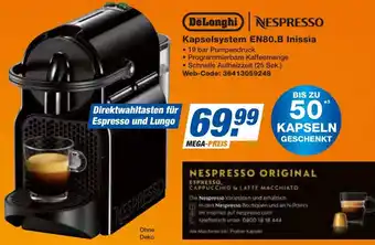 expert Techno Land DeLonghi NESPRESSO Kapselsystem EN80.B Inissia Angebot