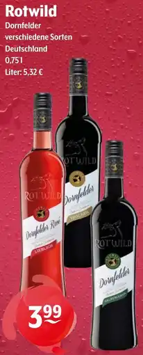 Getränke Hoffmann Rotwild Dornfelder Angebot