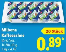 Lidl Milbona Kaffeesahne Angebot