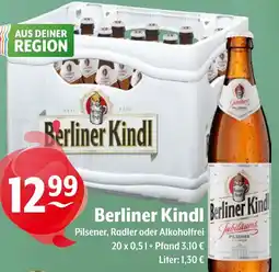 Getränke Hoffmann Berliner Kindl Pilsener, Radler oder Alkoholfrei Angebot