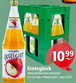 Getränke Hoffmann Ernteglück Apfelsaft klar oder naturtrüb Angebot