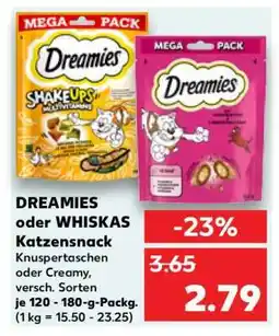 Kaufland Dreamies oder Whiskas Katzensnack Angebot