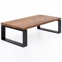 Netto Marken-Discount KADIMA DESIGN Industrial Couchtisch, Holz und Metall, 115x60 cm, Einzigartige Holzmaserung Angebot