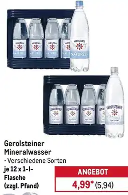 METRO Gerolsteiner Mineralwasser Angebot