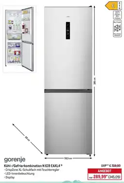 METRO gorenje Kühl-/Gefrierkombination N 619 EAXL4 Angebot