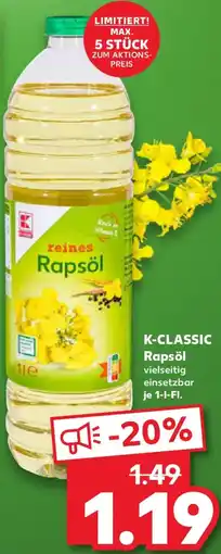Kaufland K-CLASSIC Rapsöl Angebot