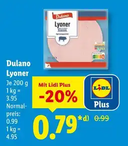Lidl Dulano lyoner klassik Angebot