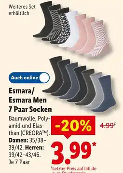 Lidl Esmara oder esmara men 7 paar socken Angebot