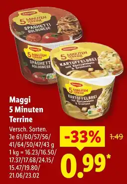 Lidl Maggi 5 minuten terrine spaghetti bolognese Angebot