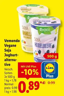 Lidl Vemondo vegane soja joghurtalternative vanille Angebot