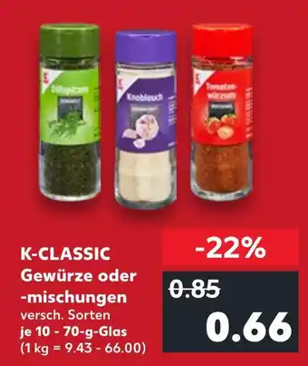Kaufland K-classic gewürze oder -mischungen Angebot