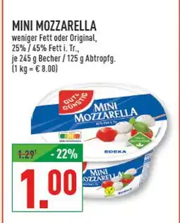 Marktkauf Gut & günstig mini mozzarella weniger fett Angebot