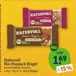 tegut Hafervoll bio-flapjack riegel berry & cashew Angebot