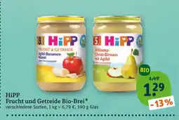 tegut Hipp frucht und getreide bio-brei apfel-bananen-müsli Angebot