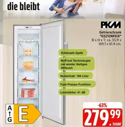 Marktkauf Pkm gefrierschrank gs212nfeix Angebot