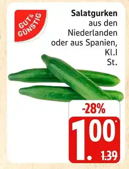Marktkauf Gut & günstig salatgurken Angebot